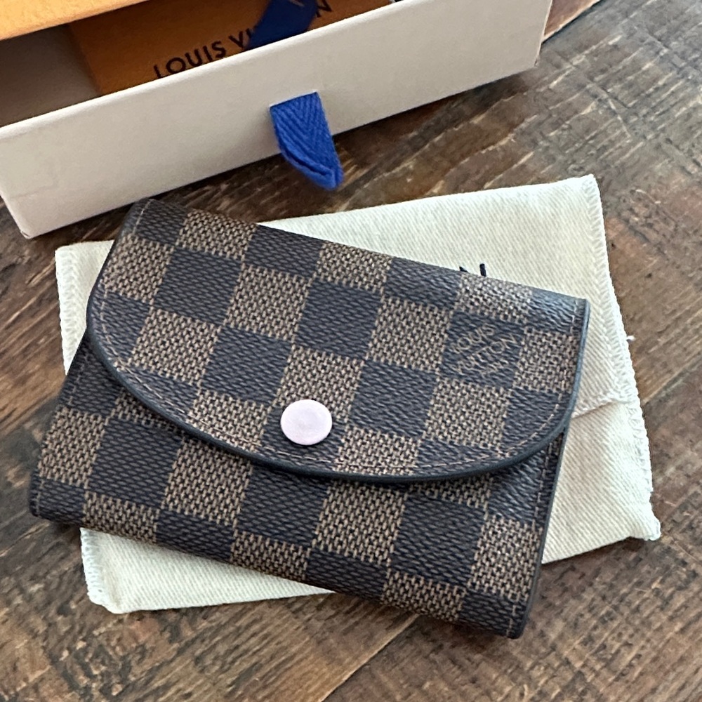 Louis Vuitton Rosalie Coin Purse damier ebene and rose ballerine